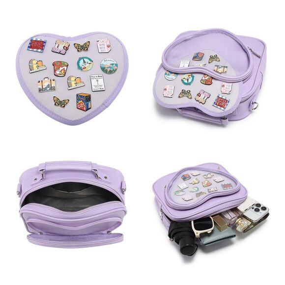 Modern Dopamine Color Ita Satchel Multi Purpose Backpack Crossbody Satchel Hea - Picture 8 of 9